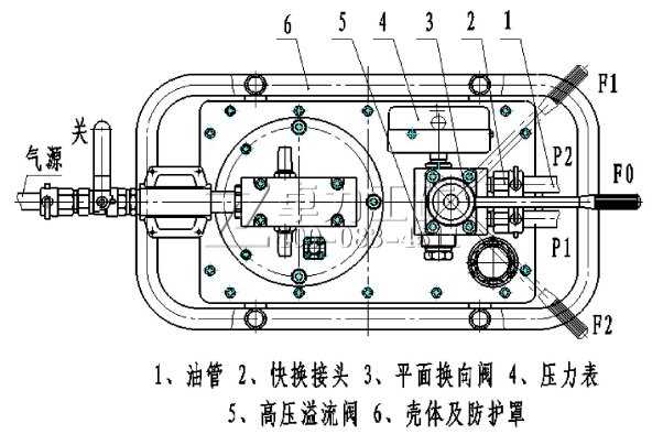 气动锚索张拉机具气动泵结构图